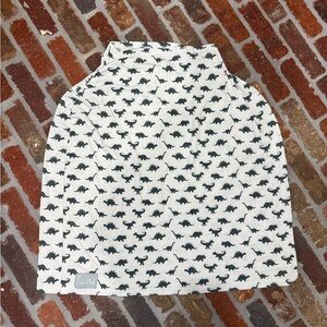 Dinosaur Print White and Black Car Seat Cover Copper Pearl